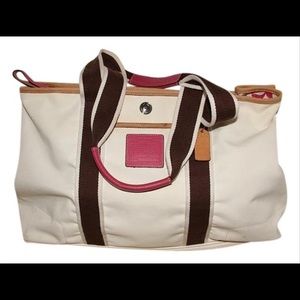L3k-6262 Pink Brown White Off White Tote